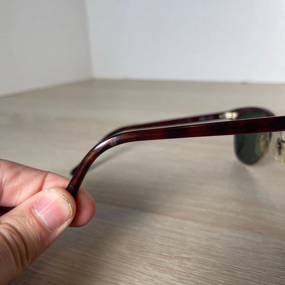 Vintage B&L Ray-Ban W0356 Clubmaster Sunglasses FRAMES ONLY Tortoise Shell - Picture 8 of 10